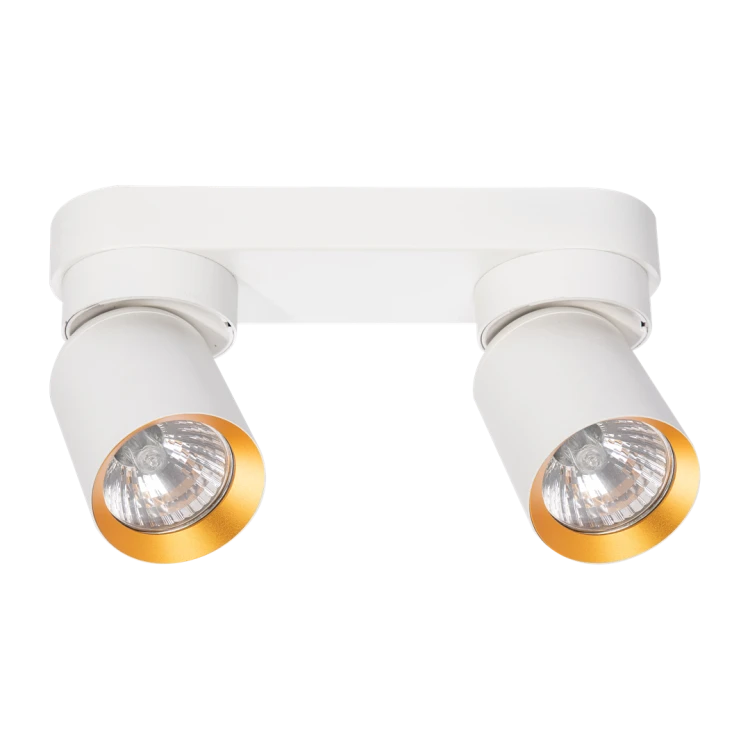 Lampa ścienno-sufitowa Kinkiet Industrialny Andy 2xGU10 Biały + Złoty ML9934 Milagro 2x GU10 Loft nowoczesny metalowy biały biała złoty złota potrójny Inspiracje Premium