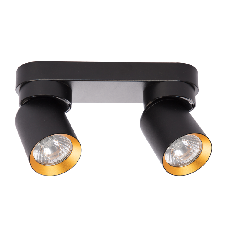Lampa ścienno-sufitowa Kinkiet Industrialny Andy 2xGU10 Czarny + Złoty ML9935 Milagro 2x GU10 Loft nowoczesny metalowy czarny czarna złoty złota potrójny Inspiracje Premium
