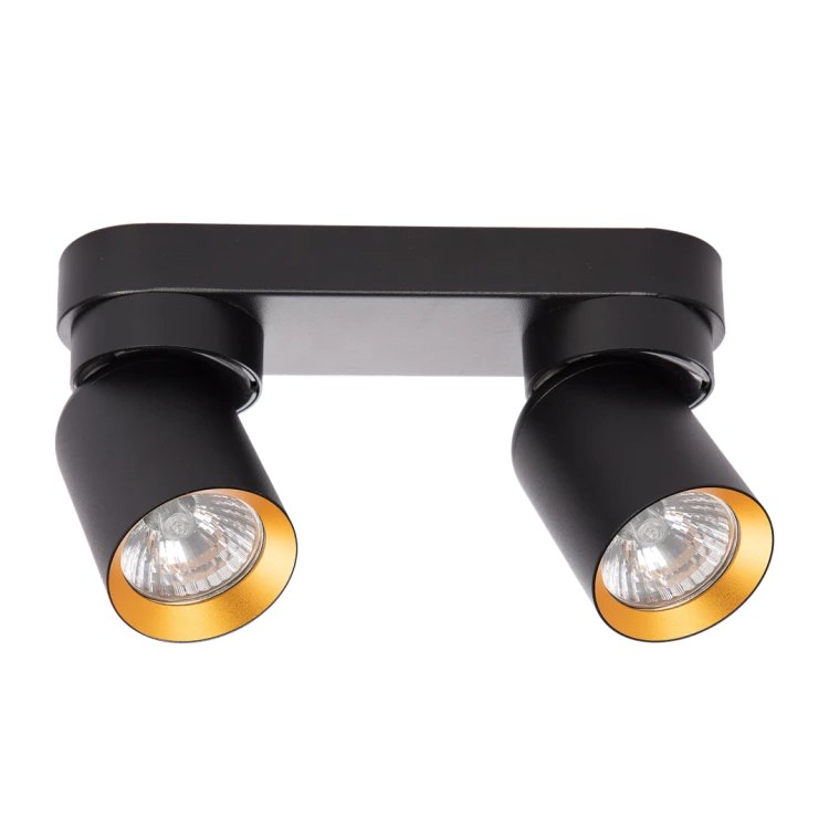 Lampa ścienno-sufitowa Kinkiet Industrialny Andy 2xGU10 Czarny + Złoty ML9935 Milagro 2x GU10 Loft nowoczesny metalowy czarny czarna złoty złota potrójny Inspiracje Premium