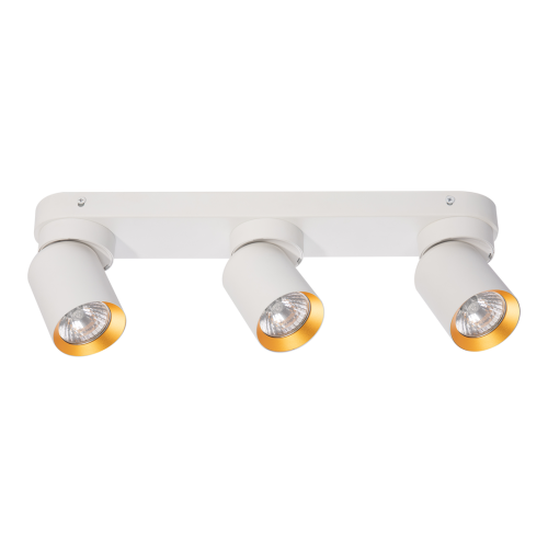 Lampa ścienno-sufitowa Kinkiet Industrialny Andy 3xGU10 Biały + Złoty ML9936 Milagro 3x GU10 Loft nowoczesny metalowy biały biała złoty złota potrójny Inspiracje Premium