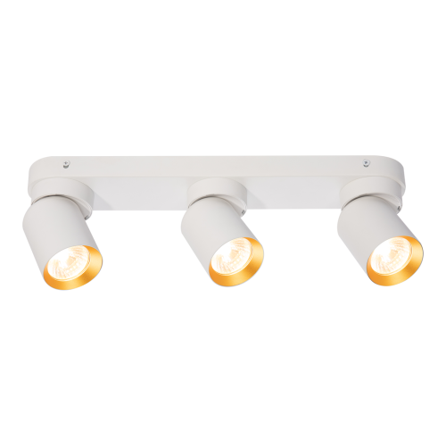 Lampa ścienno-sufitowa Kinkiet Industrialny Andy 3xGU10 Biały + Złoty ML9936 Milagro 3x GU10 Loft nowoczesny metalowy biały biała złoty złota potrójny Inspiracje Premium