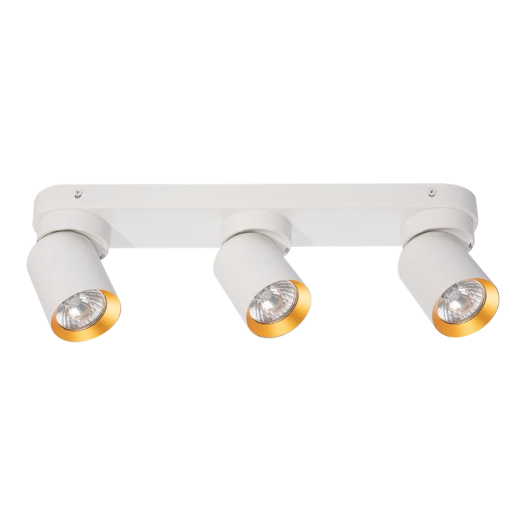 Lampa ścienno-sufitowa Kinkiet Industrialny Andy 3xGU10 Biały + Złoty ML9936 Milagro 3x GU10 Loft nowoczesny metalowy biały biała złoty złota potrójny Inspiracje Premium