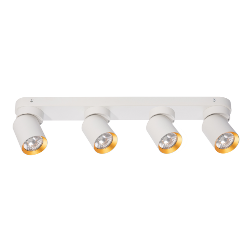 Lampa ścienno-sufitowa Kinkiet Industrialny Andy 4xGU10 Biały + Złoty ML9938 Milagro 4x GU10 Loft nowoczesny metalowy biały biała złoty złota poczwórny Inspiracje Premium