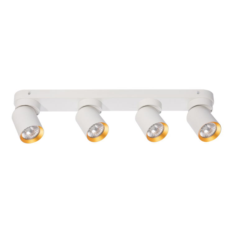 Lampa ścienno-sufitowa Kinkiet Industrialny Andy 4xGU10 Biały + Złoty ML9938 Milagro 4x GU10 Loft nowoczesny metalowy biały biała złoty złota poczwórny Inspiracje Premium