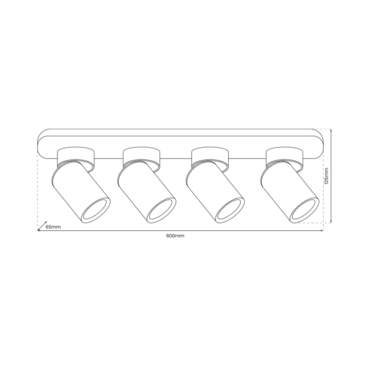 Lampa ścienno-sufitowa Kinkiet Industrialny Andy 4xGU10 Biały + Złoty ML9938 Milagro 4x GU10 Loft nowoczesny metalowy biały biała złoty złota poczwórny Inspiracje Premium
