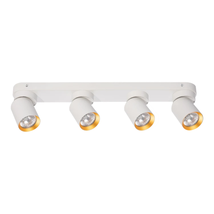 Lampa ścienno-sufitowa Kinkiet Industrialny Andy 4xGU10 Biały + Złoty ML9938 Milagro 4x GU10 Loft nowoczesny metalowy biały biała złoty złota poczwórny Inspiracje Premium