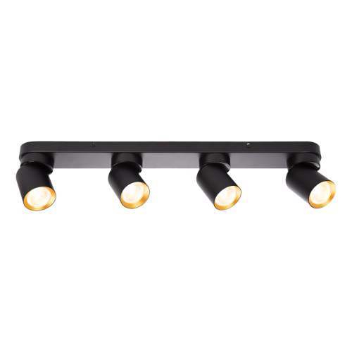 Lampa ścienno-sufitowa Kinkiet Industrialny Andy 4xGU10 Czarny + Złoty ML9939 Milagro 4x GU10 Loft nowoczesny metalowy czarny czarna złoty złota poczwórny Inspiracje Premium