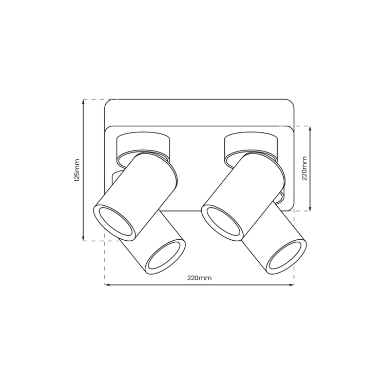 Lampa sufitowa oprawa Industrialna Andy 4xGU10 Kwadrat Czarny + Złoty ML9941 Milagro 4x GU10 Loft nowoczesny metalowy czarny czarna złoty złota poczwórny Inspiracje Premium