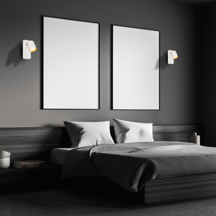 Lampa ścienna Kinkiet z włącznikiem Industrialny Andy 1xGU10 Biały + Złoty ML9942 Milagro GU10 Loft lampka nocna do sypialni nowoczesny metalowy biały biała złoty złota pojedynczy Inspiracje Premium
