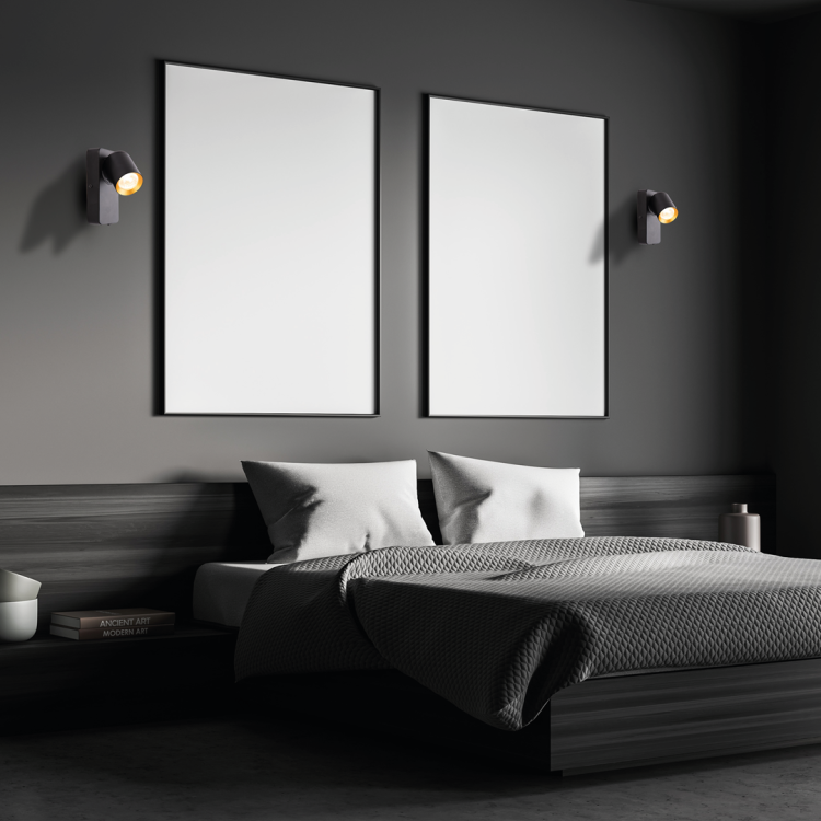 Lampa ścienna Kinkiet z włącznikiem Industrialny Andy 1xGU10 Czarny + Złoty ML9943 Milagro GU10 Loft lampka nocna do sypialni nowoczesny metalowy czarny czarna złoty złota pojedynczy Inspiracje Premium