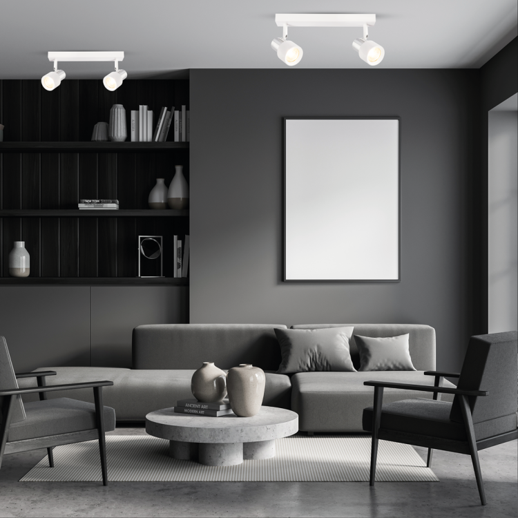 Lampa Sufitowa Cino 2xGU10 Biały + Chrom ML9946 Milagro