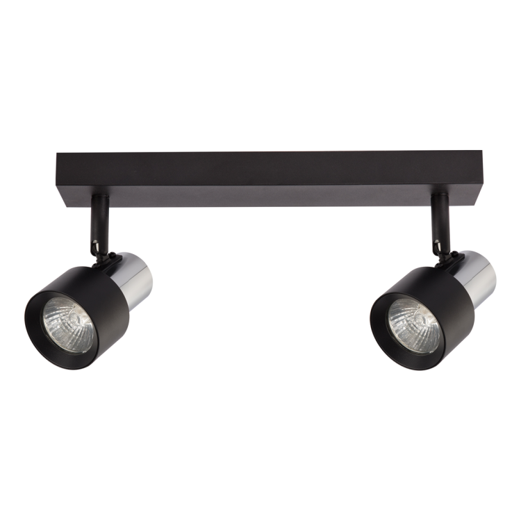 Lampa Sufitowa Cino 2xGU10 Czarny + Chrom ML9947 Milagro