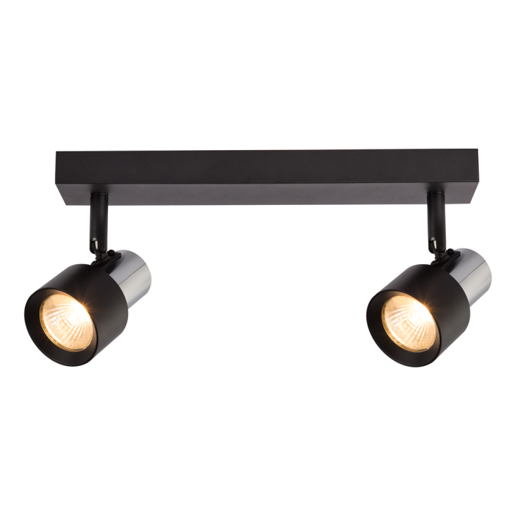 Lampa Sufitowa Cino 2xGU10 Czarny + Chrom ML9947 Milagro