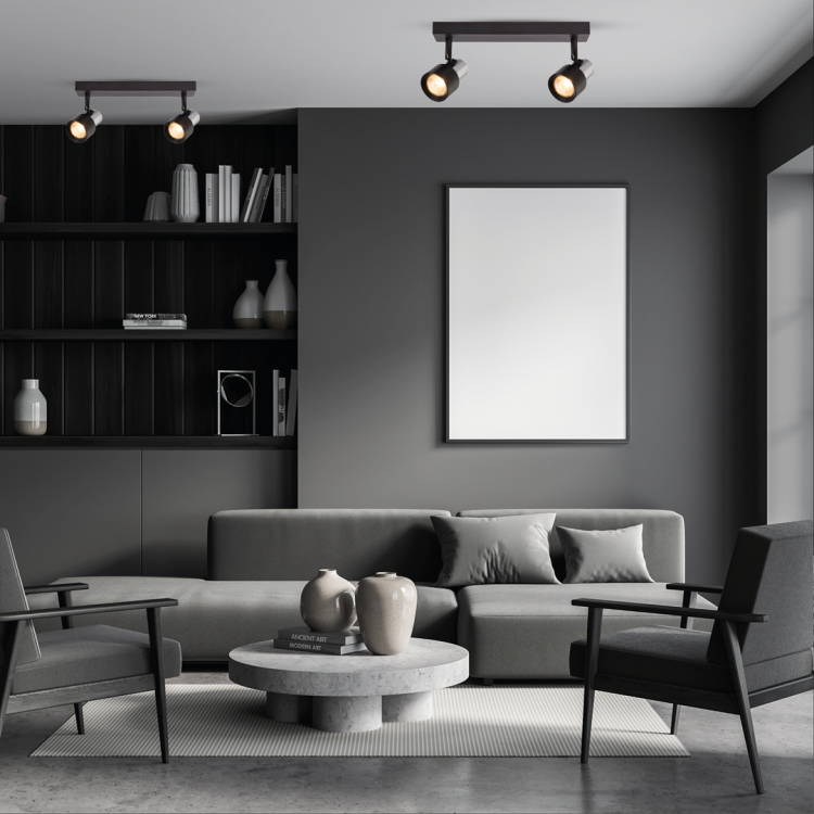 Lampa Sufitowa Cino 2xGU10 Czarny + Chrom ML9947 Milagro