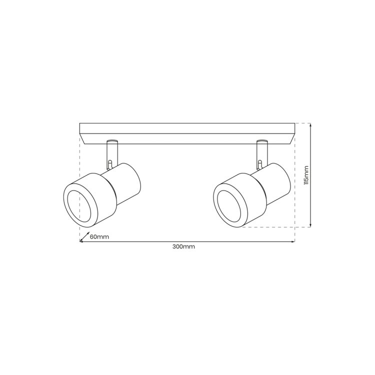 Lampa Sufitowa Cino 2xGU10 Czarny + Chrom ML9947 Milagro