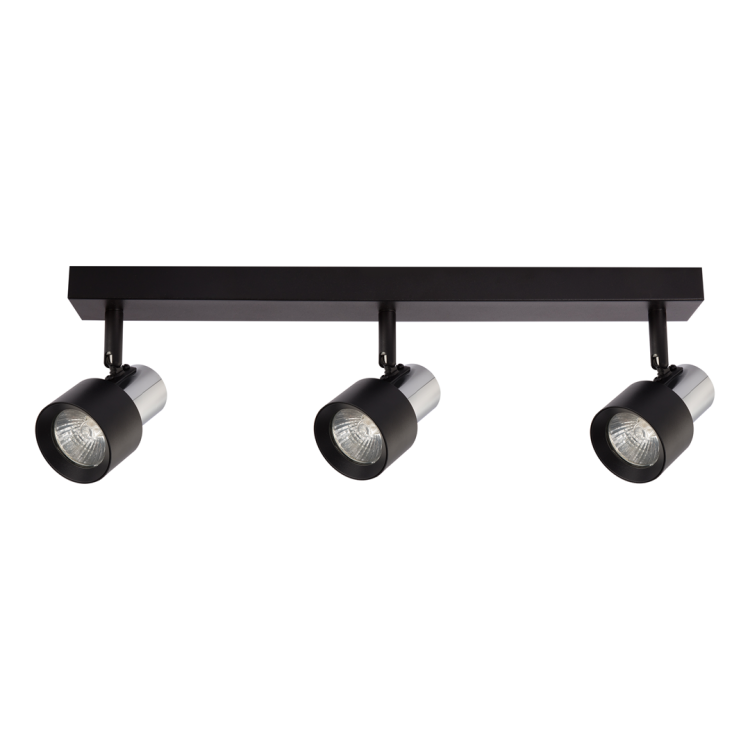 Lampa Sufitowa Cino 3xGU10 Czarny + Chrom ML9949 Milagro