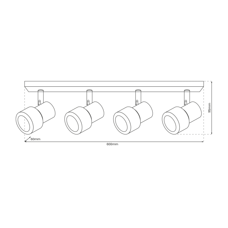 Lampa Sufitowa Cino 4xGU10 Biały + Chrom ML9950 Milagro