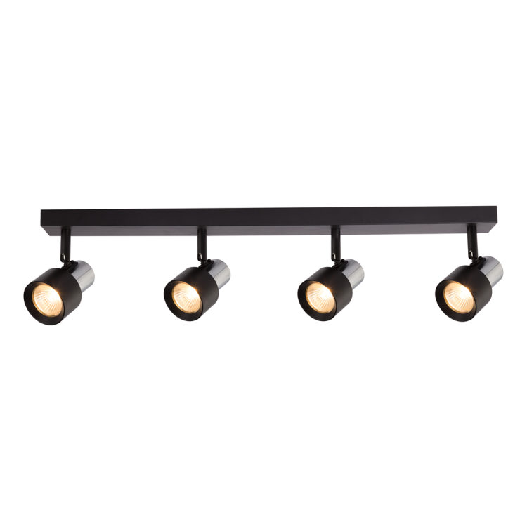 Lampa Sufitowa Cino 4xGU10 Czarny + Chrom ML9951 Milagro