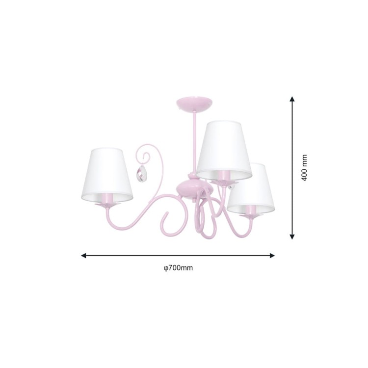 Żyrandol SARA PINK 3xE14 MLP1051 Milagro