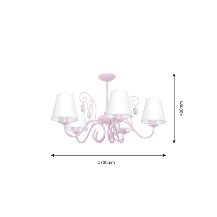 Żyrandol SARA PINK 5xE14 MLP1052 Milagro