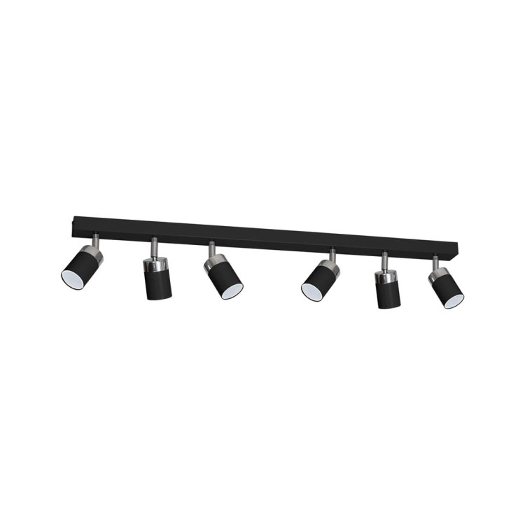 Lampa sufitowa listwa natynkowa JOKER BLACK/CHROME 6xGU10 MLP1340 Milagro 6x GU10 90cm Spot oprawa oświetleniowa nowoczesna ścienna Industrialna Loft nawierzchniowa metal czarny czarna Inspiracje Premium