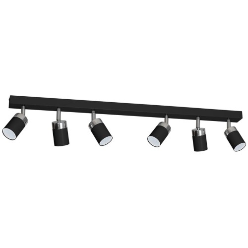 Lampa sufitowa listwa natynkowa JOKER BLACK/CHROME 6xGU10 MLP1340 Milagro 6x GU10 90cm Spot oprawa oświetleniowa nowoczesna ścienna Industrialna Loft nawierzchniowa metal czarny czarna Inspiracje Premium