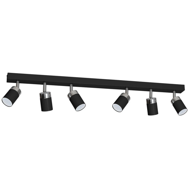 Lampa sufitowa listwa natynkowa JOKER BLACK/CHROME 6xGU10 MLP1340 Milagro 6x GU10 90cm Spot oprawa oświetleniowa nowoczesna ścienna Industrialna Loft nawierzchniowa metal czarny czarna Inspiracje Premium