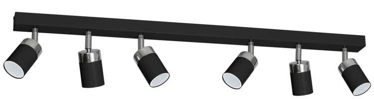 Lampa sufitowa listwa natynkowa JOKER BLACK/CHROME 6xGU10 MLP1340 Milagro 6x GU10 90cm Spot oprawa oświetleniowa nowoczesna ścienna Industrialna Loft nawierzchniowa metal czarny czarna Inspiracje Premium