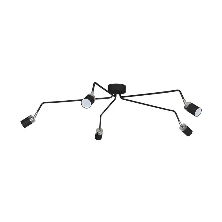 Lampa sufitowa wisząca natynkowa JOKER BLACK/CHROME 5xGU10 MLP1341 Milagro 5x GU10 132cm Spot oprawa oświetleniowa nowoczesna Industrialna Loft żyrandol metal czarny czarna chrom Inspiracje Premium