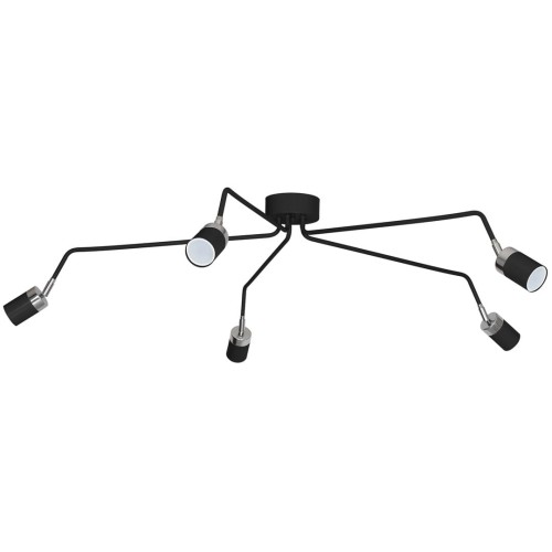 Lampa sufitowa wisząca natynkowa JOKER BLACK/CHROME 5xGU10 MLP1341 Milagro 5x GU10 132cm Spot oprawa oświetleniowa nowoczesna Industrialna Loft żyrandol metal czarny czarna chrom Inspiracje Premium