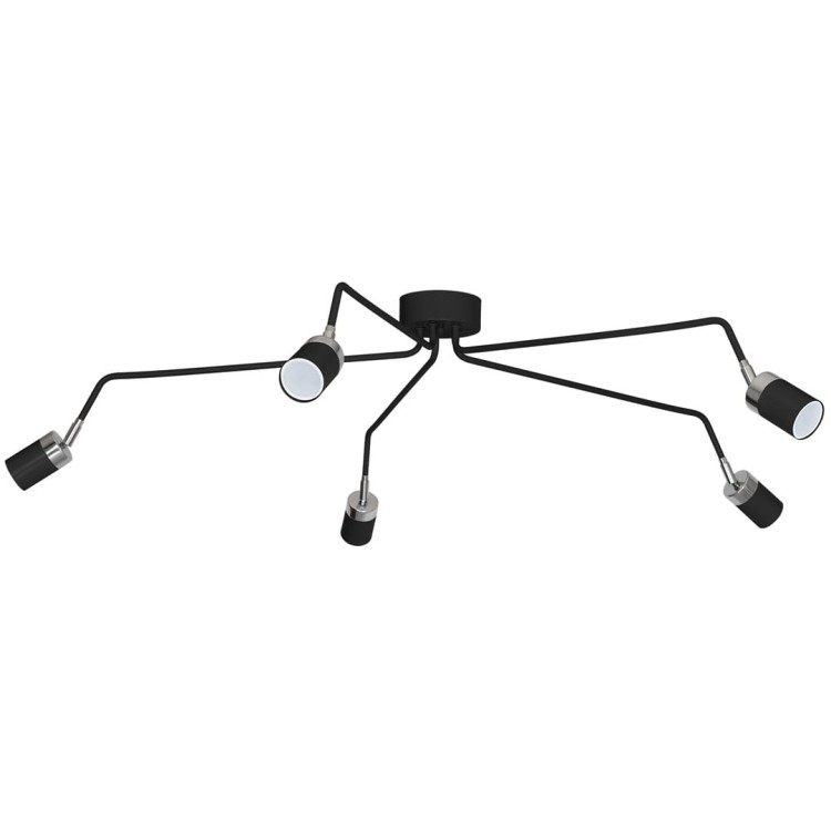 Lampa sufitowa wisząca natynkowa JOKER BLACK/CHROME 5xGU10 MLP1341 Milagro 5x GU10 132cm Spot oprawa oświetleniowa nowoczesna Industrialna Loft żyrandol metal czarny czarna chrom Inspiracje Premium