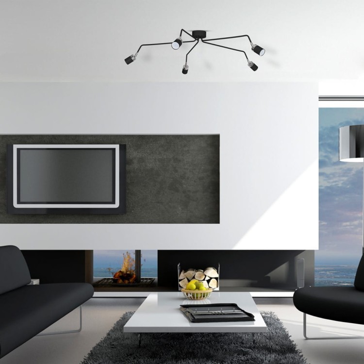Lampa sufitowa wisząca natynkowa JOKER BLACK/CHROME 5xGU10 MLP1341 Milagro 5x GU10 132cm Spot oprawa oświetleniowa nowoczesna Industrialna Loft żyrandol metal czarny czarna chrom Inspiracje Premium