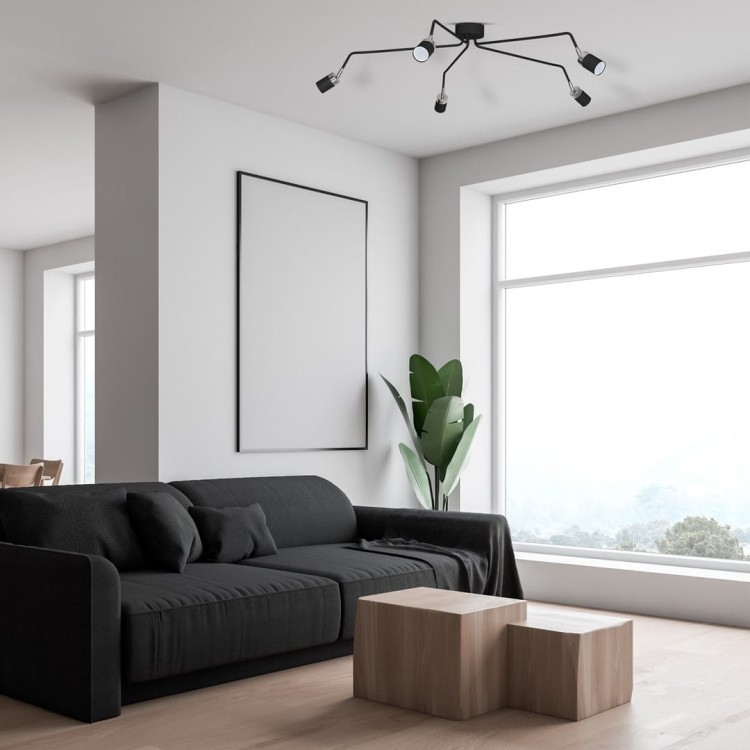 Lampa sufitowa wisząca natynkowa JOKER BLACK/CHROME 5xGU10 MLP1341 Milagro 5x GU10 132cm Spot oprawa oświetleniowa nowoczesna Industrialna Loft żyrandol metal czarny czarna chrom Inspiracje Premium