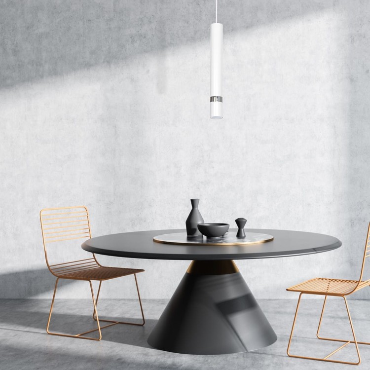 Lampa sufitowa wisząca natynkowa JOKER WHITE/CHROME 1xGU10 MLP1347 Milagro 1x GU10 50-90cm Spot oprawa oświetleniowa nowoczesna Industrialna Loft nawierzchniowa metal zwis biały biała chrom Inspiracje Premium
