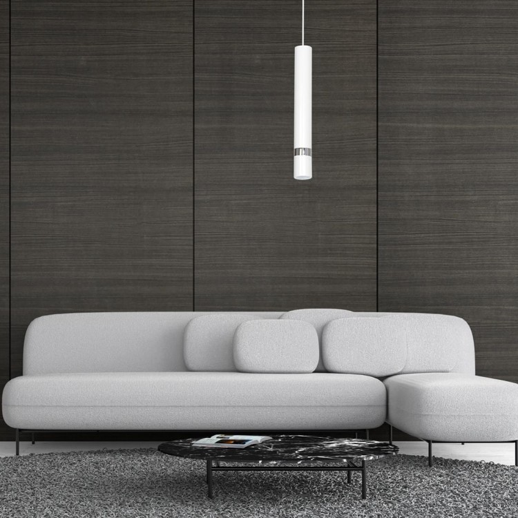 Lampa sufitowa wisząca natynkowa JOKER WHITE/CHROME 1xGU10 MLP1347 Milagro 1x GU10 50-90cm Spot oprawa oświetleniowa nowoczesna Industrialna Loft nawierzchniowa metal zwis biały biała chrom Inspiracje Premium