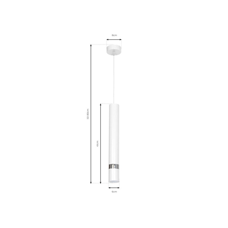 Lampa sufitowa wisząca natynkowa JOKER WHITE/CHROME 1xGU10 MLP1347 Milagro 1x GU10 50-90cm Spot oprawa oświetleniowa nowoczesna Industrialna Loft nawierzchniowa metal zwis biały biała chrom Inspiracje Premium