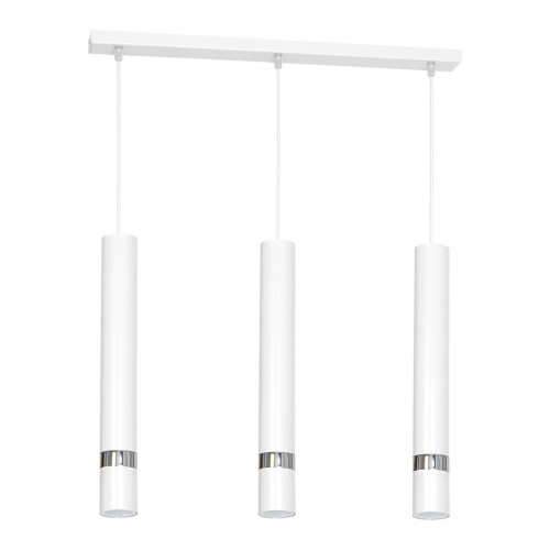 Lampa sufitowa wisząca natynkowa JOKER WHITE/CHROME 3xGU10 MLP1348 Milagro 3x GU10 60cm Spot oprawa oświetleniowa nowoczesna Industrialna Loft nawierzchniowa metal zwis biały biała chrom Inspiracje Premium