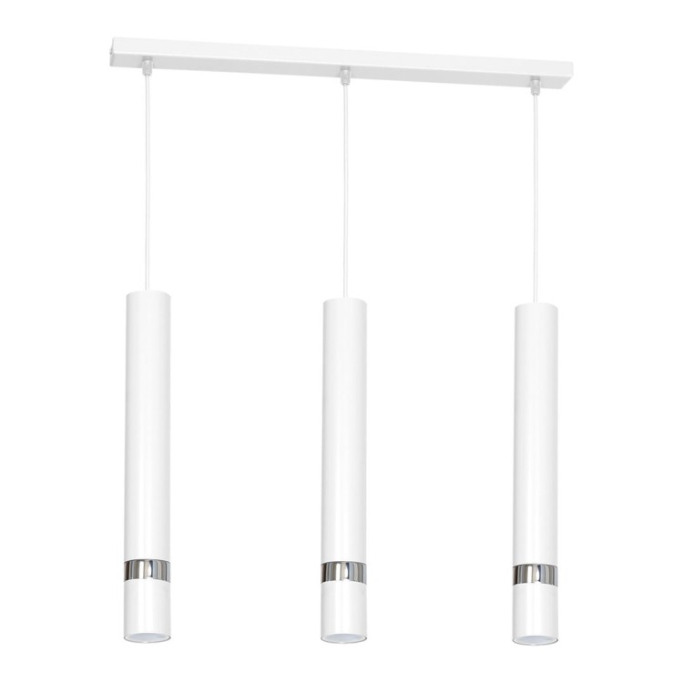 Lampa sufitowa wisząca natynkowa JOKER WHITE/CHROME 3xGU10 MLP1348 Milagro 3x GU10 60cm Spot oprawa oświetleniowa nowoczesna Industrialna Loft nawierzchniowa metal zwis biały biała chrom Inspiracje Premium