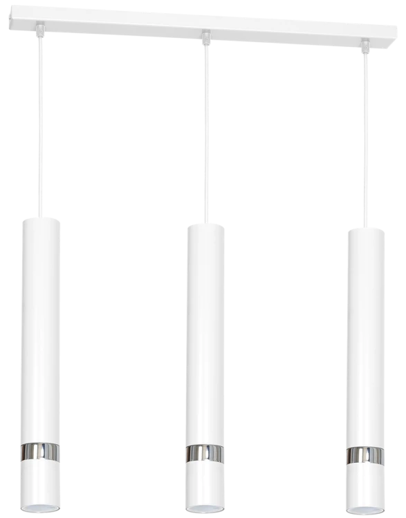 Lampa sufitowa wisząca natynkowa JOKER WHITE/CHROME 3xGU10 MLP1348 Milagro 3x GU10 60cm Spot oprawa oświetleniowa nowoczesna Industrialna Loft nawierzchniowa metal zwis biały biała chrom Inspiracje Premium