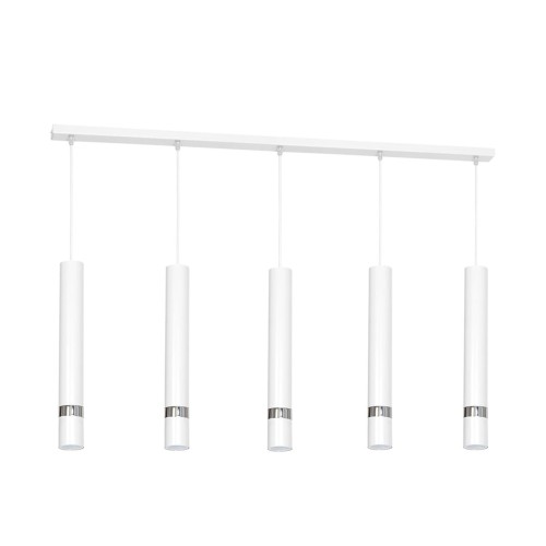 Lampa sufitowa wisząca natynkowa JOKER WHITE/CHROME 5xGU10 MLP1412 Milagro 5x GU10 90cm Spot oprawa oświetleniowa nowoczesna Industrialna Loft nawierzchniowa metal zwis biały biała chrom Inspiracje Premium