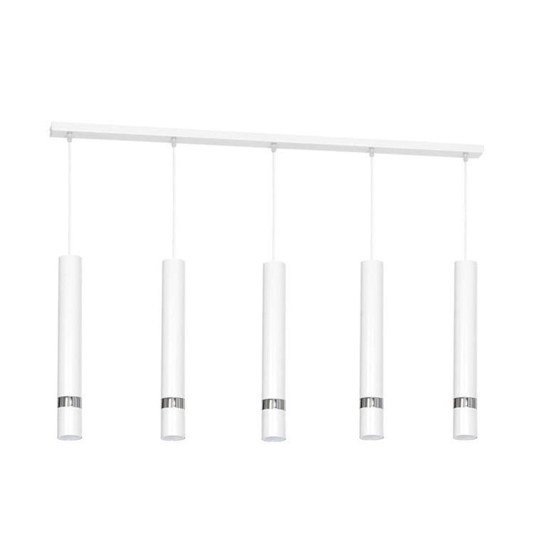 Lampa sufitowa wisząca natynkowa JOKER WHITE/CHROME 5xGU10 MLP1412 Milagro 5x GU10 90cm Spot oprawa oświetleniowa nowoczesna Industrialna Loft nawierzchniowa metal zwis biały biała chrom Inspiracje Premium