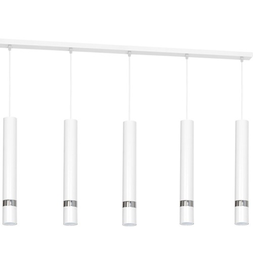 Lampa sufitowa wisząca natynkowa JOKER WHITE/CHROME 5xGU10 MLP1412 Milagro 5x GU10 90cm Spot oprawa oświetleniowa nowoczesna Industrialna Loft nawierzchniowa metal zwis biały biała chrom Inspiracje Premium