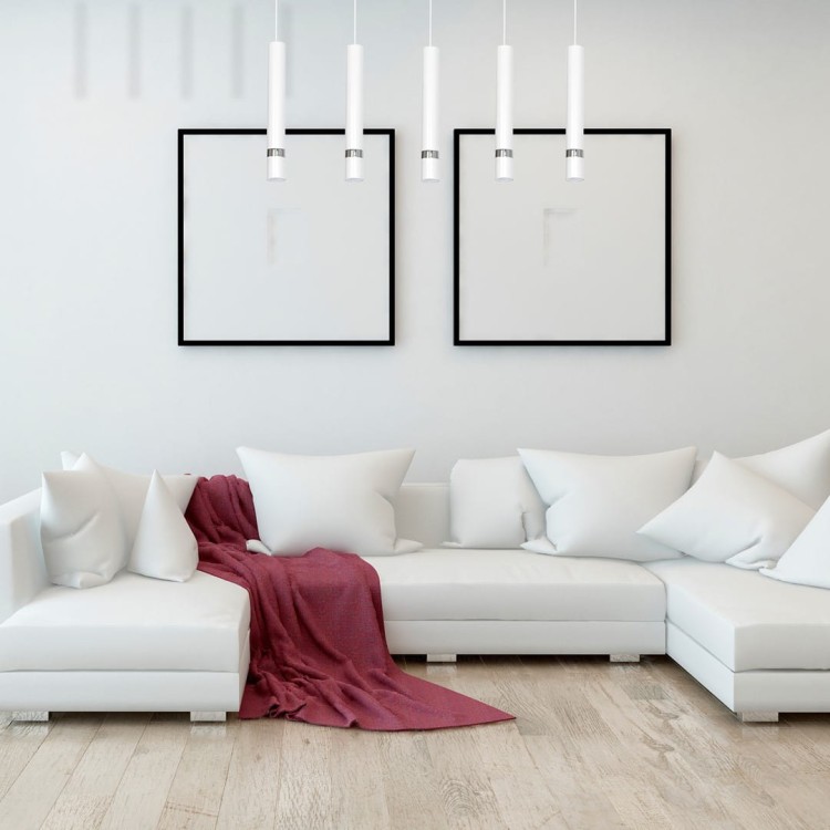 Lampa sufitowa wisząca natynkowa JOKER WHITE/CHROME 5xGU10 MLP1412 Milagro 5x GU10 90cm Spot oprawa oświetleniowa nowoczesna Industrialna Loft nawierzchniowa metal zwis biały biała chrom Inspiracje Premium