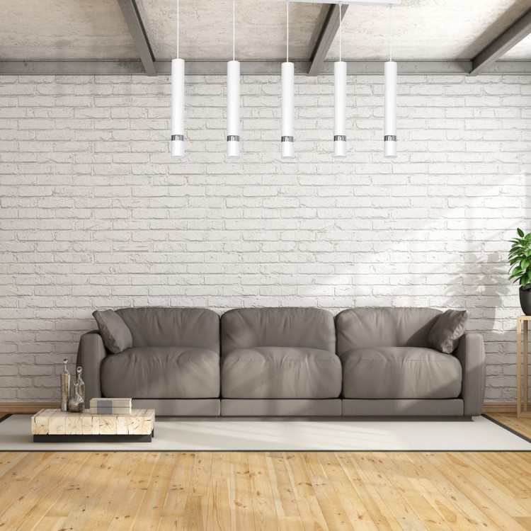 Lampa sufitowa wisząca natynkowa JOKER WHITE/CHROME 5xGU10 MLP1412 Milagro 5x GU10 90cm Spot oprawa oświetleniowa nowoczesna Industrialna Loft nawierzchniowa metal zwis biały biała chrom Inspiracje Premium