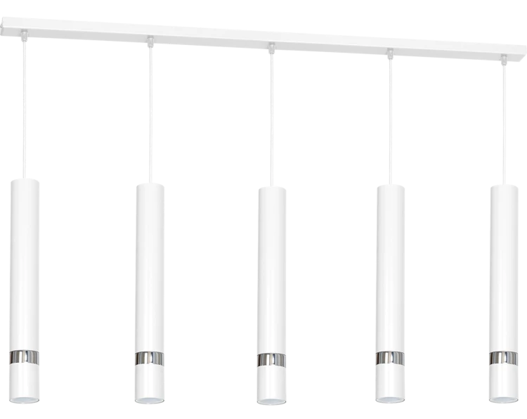 Lampa sufitowa wisząca natynkowa JOKER WHITE/CHROME 5xGU10 MLP1412 Milagro 5x GU10 90cm Spot oprawa oświetleniowa nowoczesna Industrialna Loft nawierzchniowa metal zwis biały biała chrom Inspiracje Premium
