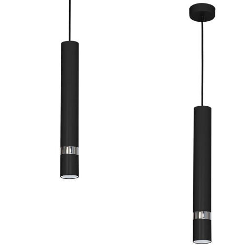 Lampa sufitowa wisząca natynkowa JOKER BLACK/CHROME 1xGU10 MLP1413 Milagro 1x GU10 50-90cm Spot oprawa oświetleniowa nowoczesna Industrialna Loft nawierzchniowa metal zwis czarny czarna chrom Inspiracje Premium