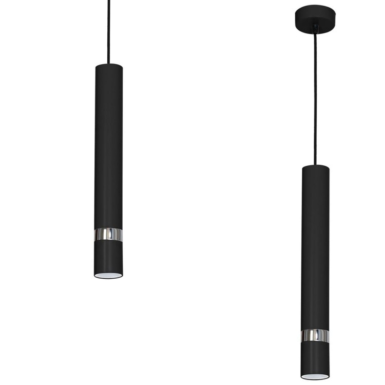 Lampa sufitowa wisząca natynkowa JOKER BLACK/CHROME 1xGU10 MLP1413 Milagro 1x GU10 50-90cm Spot oprawa oświetleniowa nowoczesna Industrialna Loft nawierzchniowa metal zwis czarny czarna chrom Inspiracje Premium
