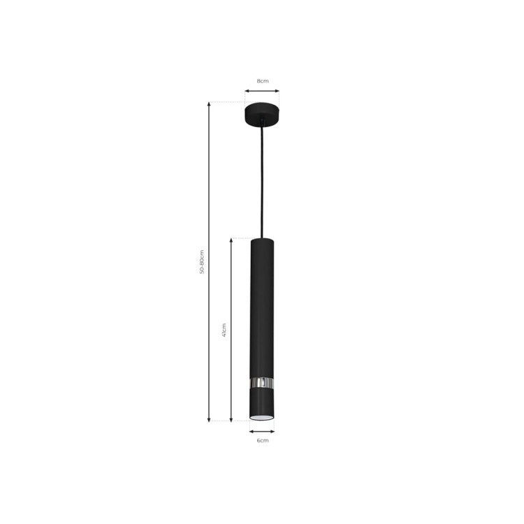 Lampa sufitowa wisząca natynkowa JOKER BLACK/CHROME 1xGU10 MLP1413 Milagro 1x GU10 50-90cm Spot oprawa oświetleniowa nowoczesna Industrialna Loft nawierzchniowa metal zwis czarny czarna chrom Inspiracje Premium