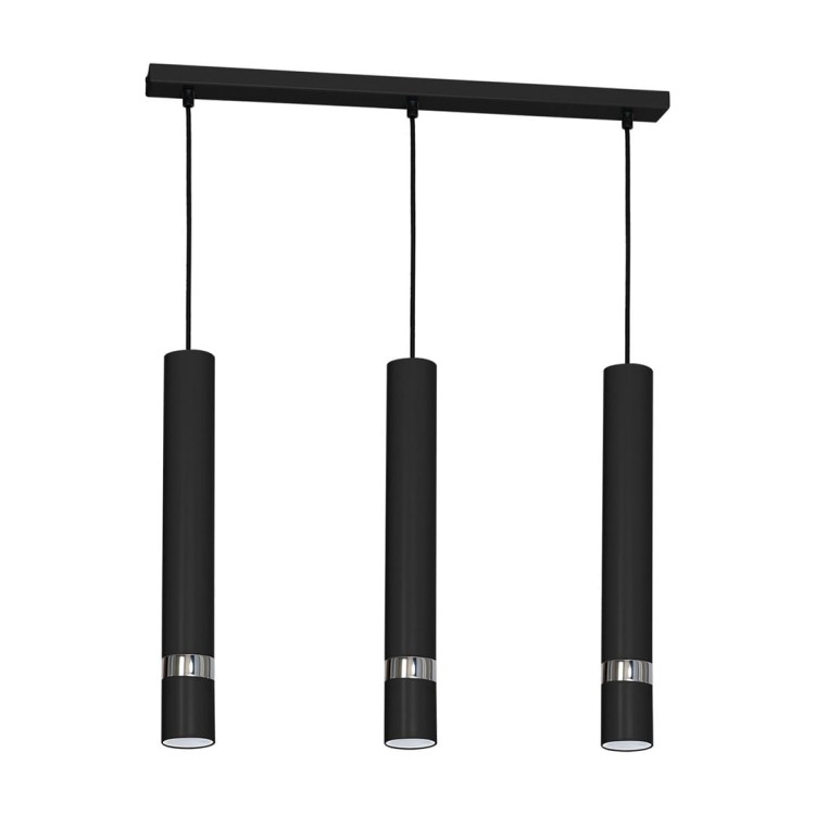 Lampa sufitowa wisząca natynkowa JOKER BLACK/CHROME 3xGU10 MLP1414 Milagro 3x GU10 60cm Spot oprawa oświetleniowa nowoczesna Industrialna Loft nawierzchniowa metal zwis czarny czarna chrom Inspiracje Premium
