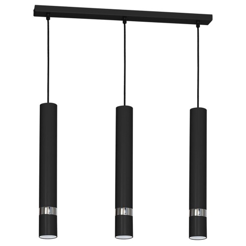 Lampa sufitowa wisząca natynkowa JOKER BLACK/CHROME 3xGU10 MLP1414 Milagro 3x GU10 60cm Spot oprawa oświetleniowa nowoczesna Industrialna Loft nawierzchniowa metal zwis czarny czarna chrom Inspiracje Premium